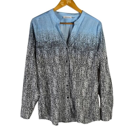 Calvin Klein Gradient Patterned Long Sleeve Shirt - Picture 1 of 7
